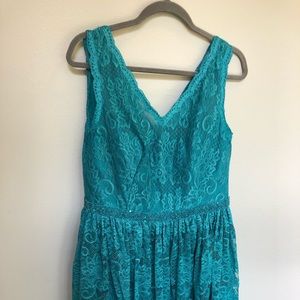 Teal lace dress